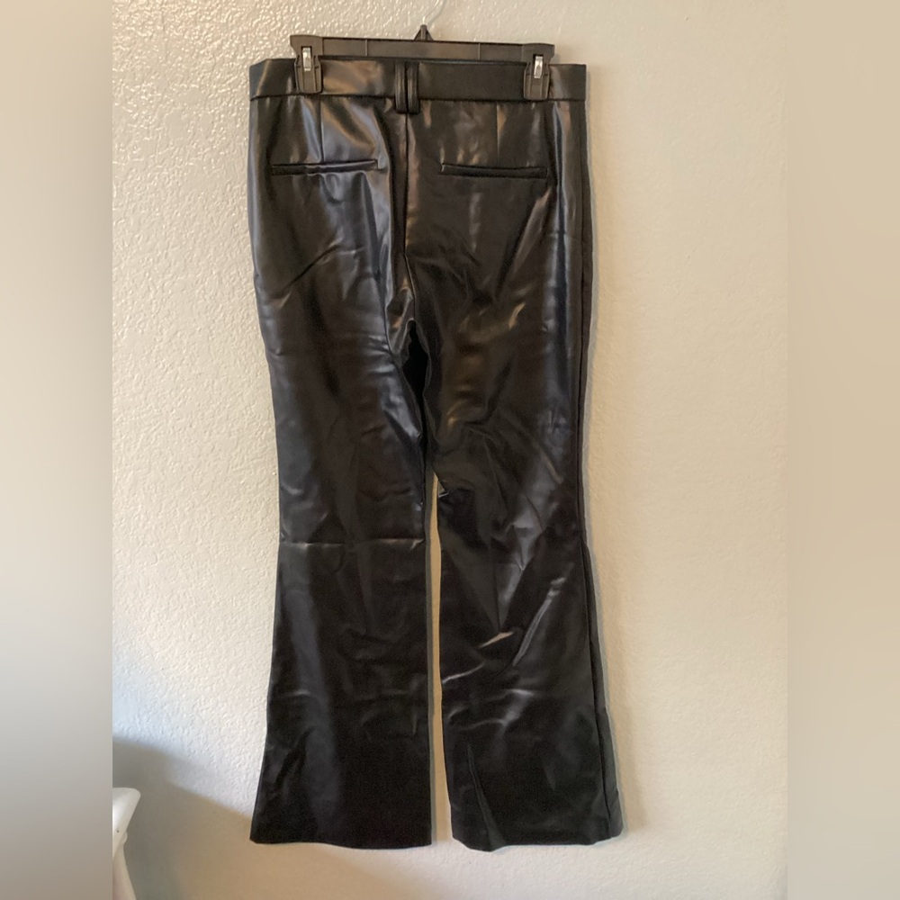 Zara Faux Leather Black Pants - Picture 2 of 9